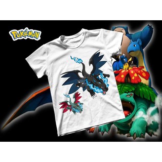 Áo thun Cotton Unisex - Anime - Pókemon - Lizardon Mega X