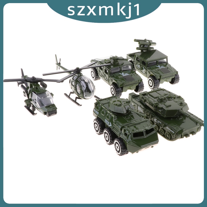 Look at me 6 in 1 Assorted 1/87 Metal   Vehicle Model Kids Tank Jeep Army Toys