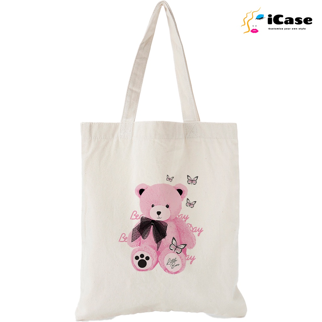 Túi vải Canvas iCase bộ sưu Bear Basic - nhiều kích thước