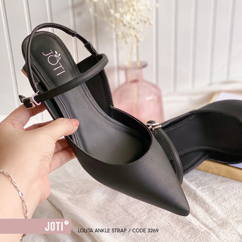 Giày Cao Gót Nữ JOTI Lolita 3269VN5 - Mũi Nhọn Hở Gót Đế Trụ Vuông Cao 4cm Da Mờ - Mang Công Sở Dự Tiệc