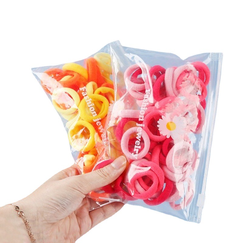 Bộ 50 dây buộc tóc nhiều màu sắc dễ thương xinh xắn thời trang cho bé gái