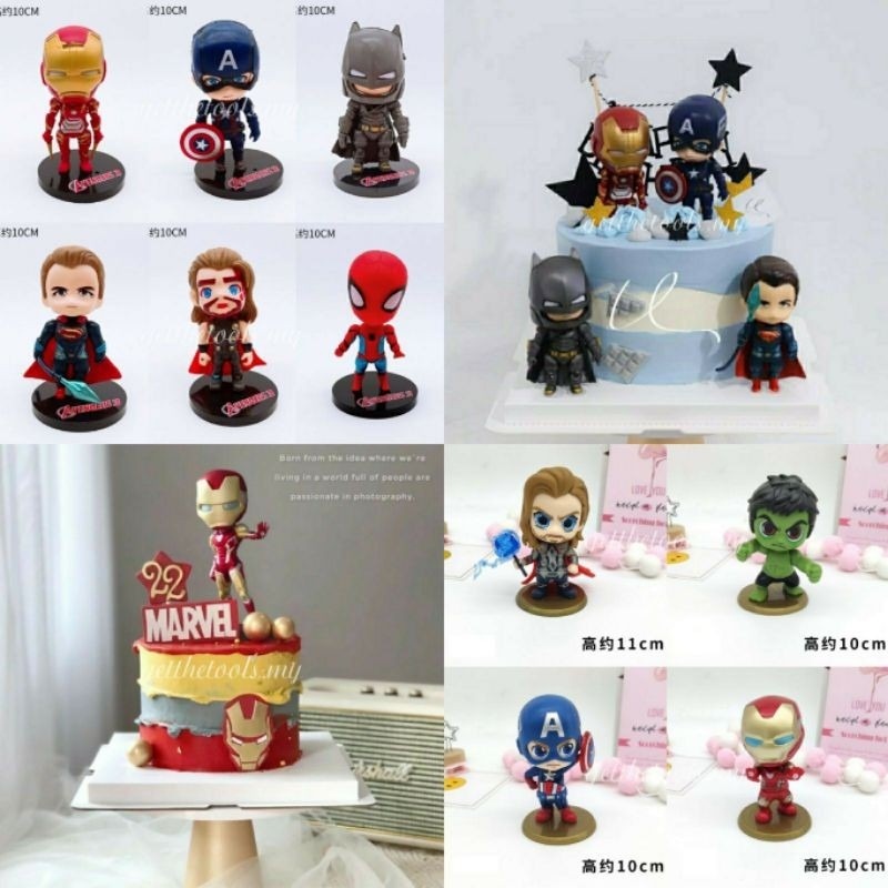 Mô Hình Nhân Vật Siêu Anh Hùng Marvel Trang Trí Bánh Kem