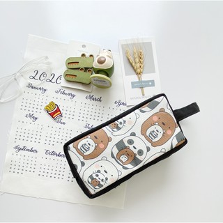 [Hình chụp thật] Bóp Viết Vải Canvas Gấu Nâu - Panda