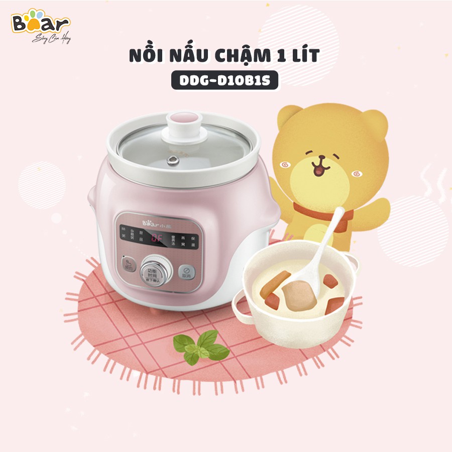 Nồi Nấu Chậm 1L Bear DDG-D10B1S