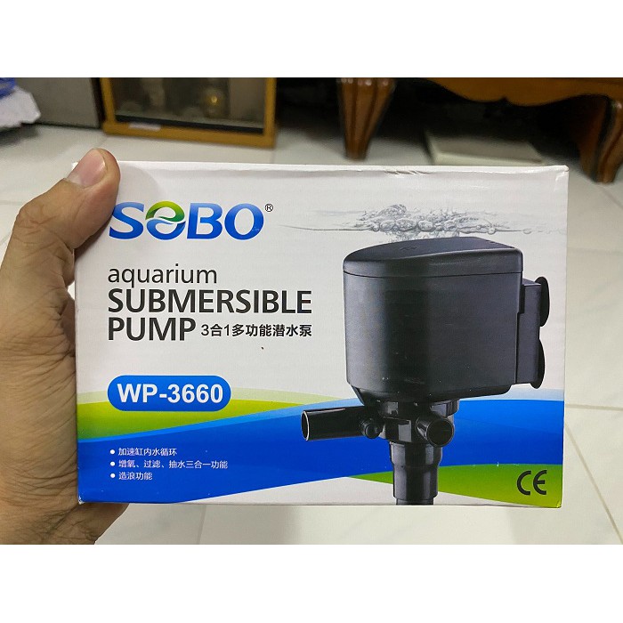 MÁY BƠM ĐỨNG LỌC NƯỚC HỒ CÁ SOBO WP 3660 40W 1-8M HÚT CAO 40CM 2800L-H