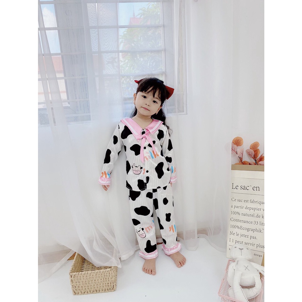 Bộ Quần Áo Mặc Nhà, Bộ Pijama Lụa Gấm Cho Bé Gái Dáng Tiểu Thư - Boody - BPN18