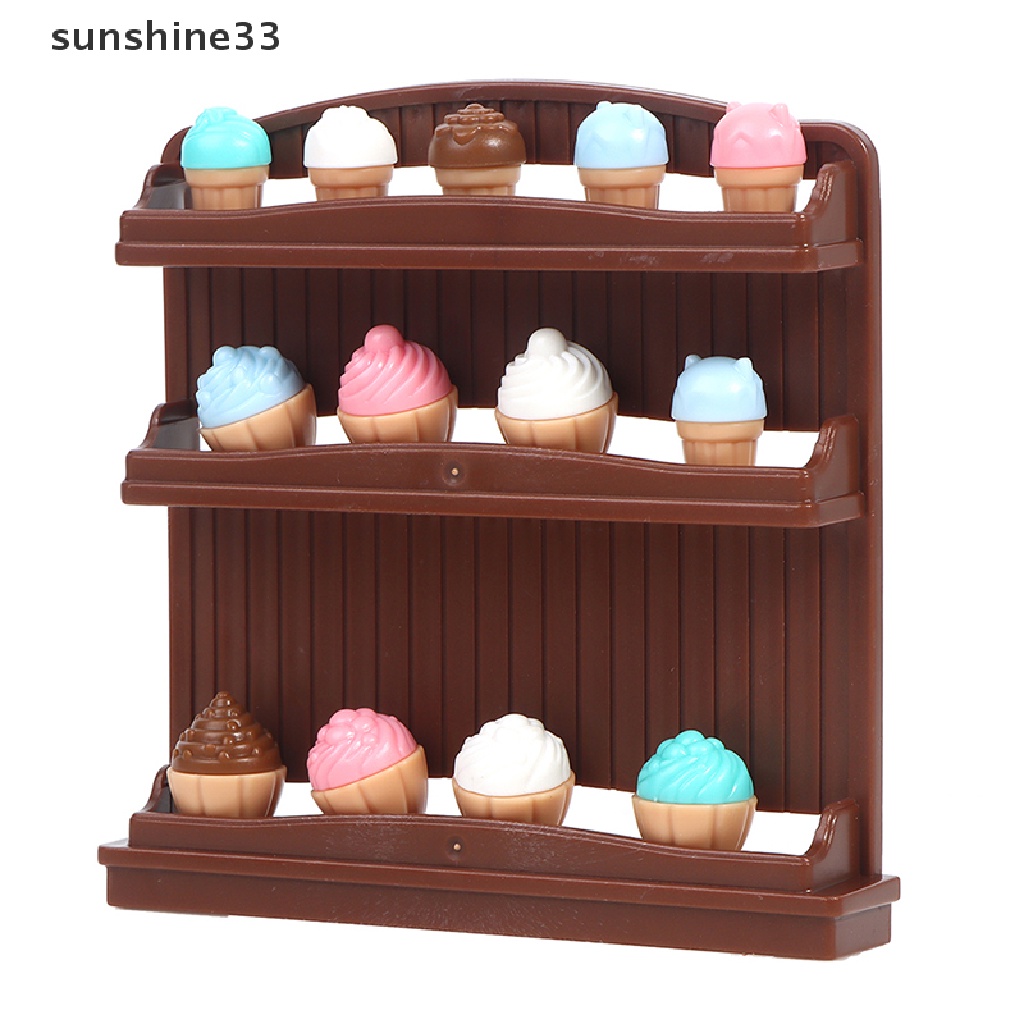 Bộ Phụ Kiện Trang Trí Nhà Búp Bê Hình Kem Ốc Quế Sữa mini Dễ Thương