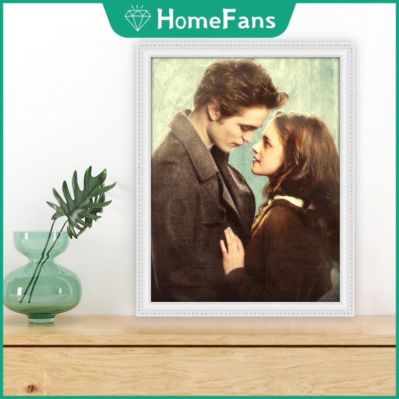 Bộ Tranh Đính Đá 5D Tự Làm Hình Kristen Stewart Và Robert Pattinson Trang Trí Nhà Cửa 40x50cm
