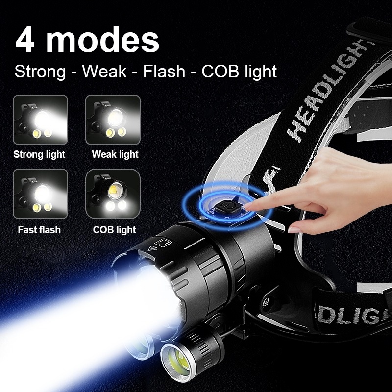 Đèn LED đội đầu XHP160 công suất cao có thể sạc lại