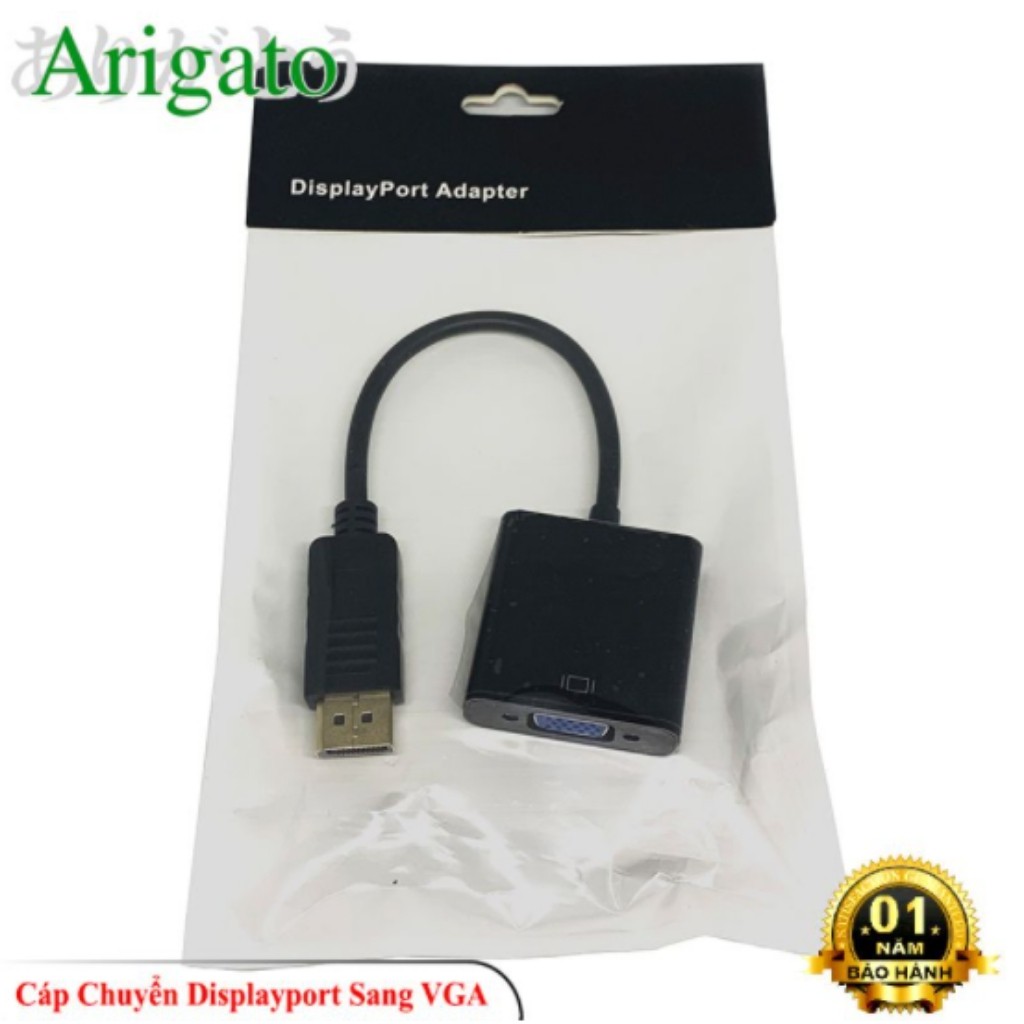 [Mã ELHACE giảm 4% đơn 300K] Cáp Chuyển DisplayPort ra VGA, displayport to vga. Bảo hành 6 tháng