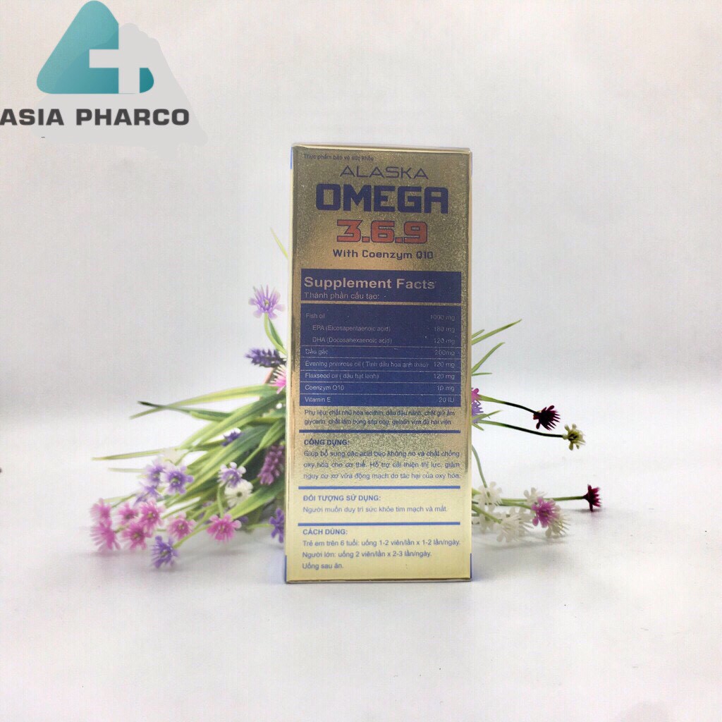 Dầu Cá Alaska Omega 3.6.9 Hộp 100 viên - Bổ Não, Tăng Cường Thị Lực, Giảm Nguy Cơ Mắc Bệnh Tim Mạch