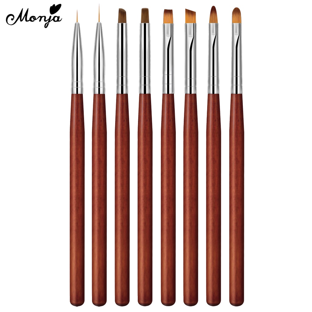 MONJA [Hàng mới về] Cọ vẽ trang trí móng tay nghệ thuật với 8 kiểu dáng khác nhau