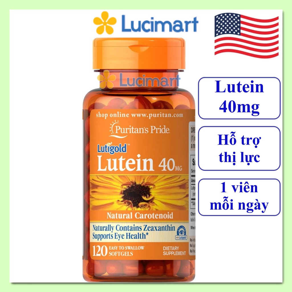 Viên uống bổ mắt Lutein 6mg 20mg 40mg with Zeaxanthin 120 viên nang mềm