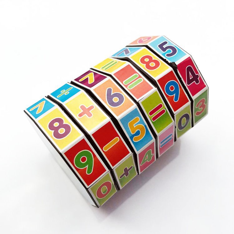Rubik toán học Onshine câu đố kỹ thuật số cho trẻ em tính toán kỹ thuật số hình trụ khối Rubik cộng, trừ, nhân và chia