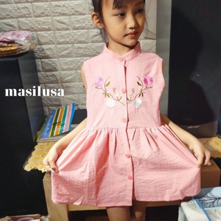 Đầm Lenin thêu bé gái