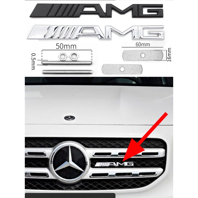 Huy hiệu lưới phía trước ô tô Amg logo sửa đổi các bộ phận cho Mercedes-Benz-Amg Mới C-Class W204 W203 W212 W211 W124 W210 GLC GLE E CLA GLA