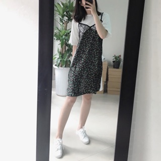 Váy phông phối ren lụa