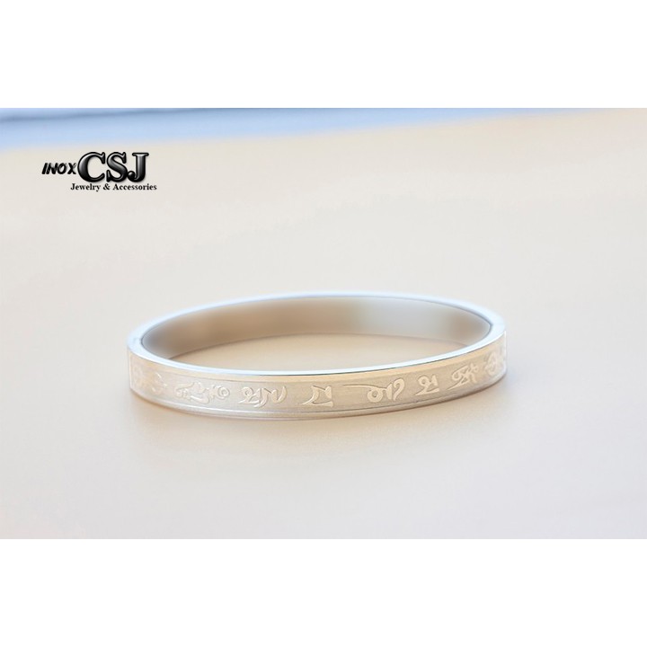 Sỉ VÒNG TAY TÂY TẠNG CHÚ OM MANI PADME HUM hình ovan LN124 - đeo tay vạn sự may