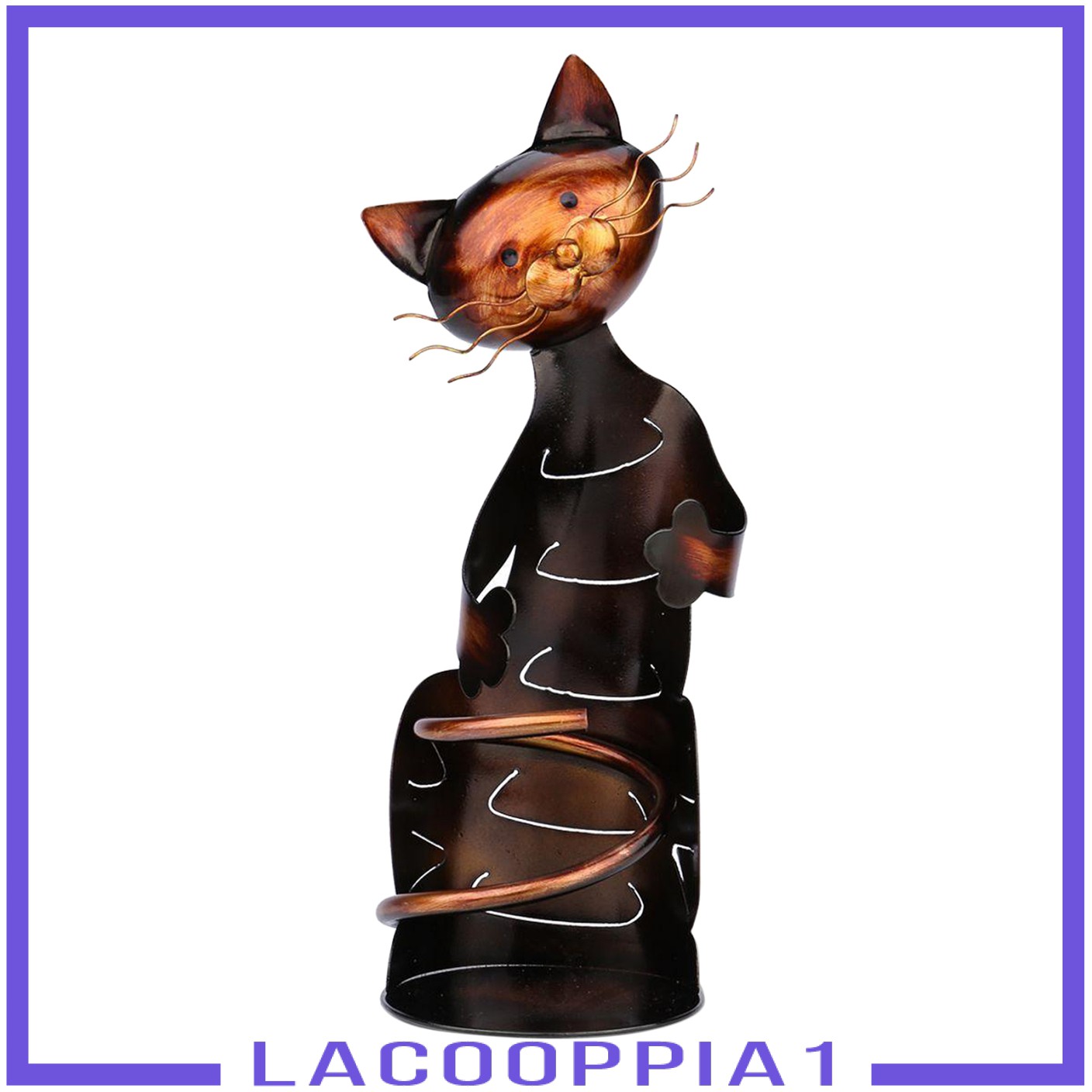 Giá Kim Loại Đựng Chai Rượu Vang Hình Mèo Lapoppia1