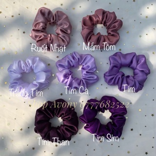 Dây cột tóc scrunchies vải lụa pb 2