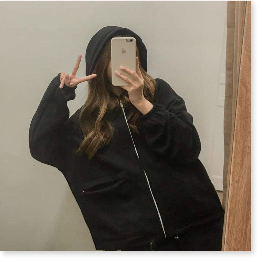 ÁO KHOÁC NỮ CÓ DÂY KÉO VÃI NỈ FORM RỘNG THỜI TRANG MỚI KME