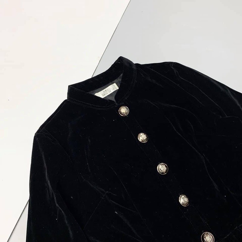 ÁO NHUNG DÀI TAY DÚM EO, DÁNG PELUM SANG TRỌNG