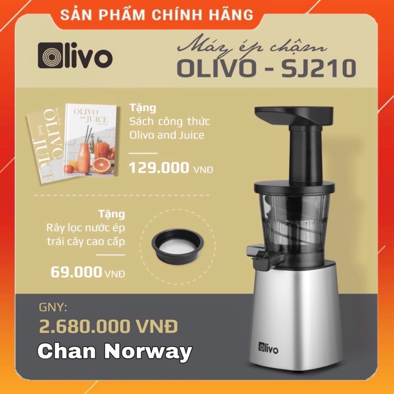 [CHÍNH HÃNG] Máy Ép Chậm OLIVO SJ210 - Thương Hiệu Mỹ 🇺🇸 - Ép Trái Cây, Rau Củ Không Lo Kẹt Bã, Dễ Vệ Sinh