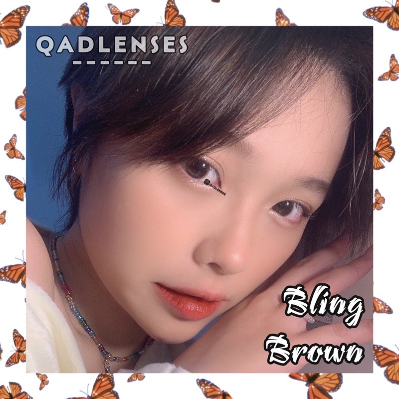 Bling Brown _ Qadlenses _ Lens Khay nâu trong full cận