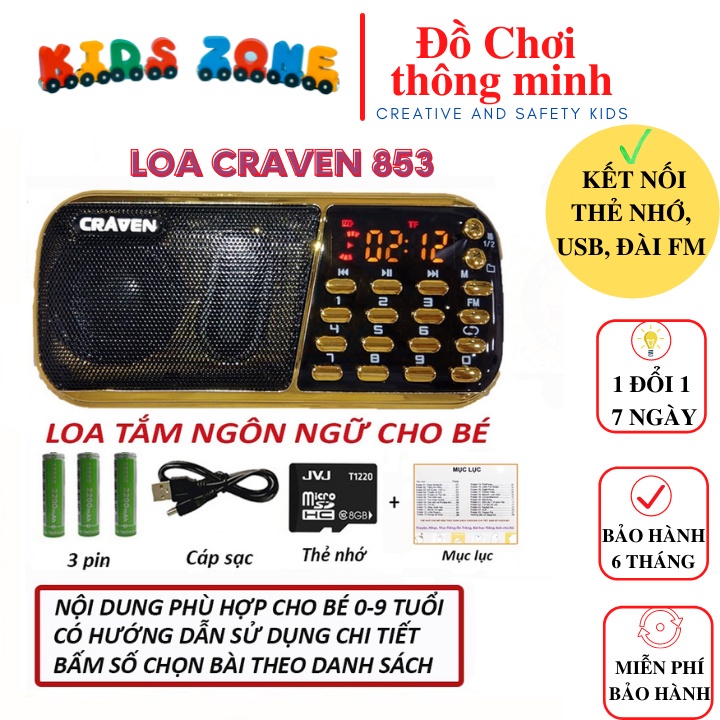 Loa Craven 853 3 Pin -Loa nghe tiếng anh trẻ em , Đài FM (Bảo Hành 6 Tháng)