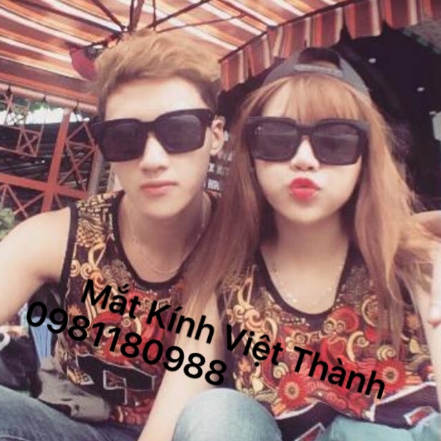 mắt kính mát nam nữ kính Đôi cặp mắt kính nam vuông nữ 2 cái