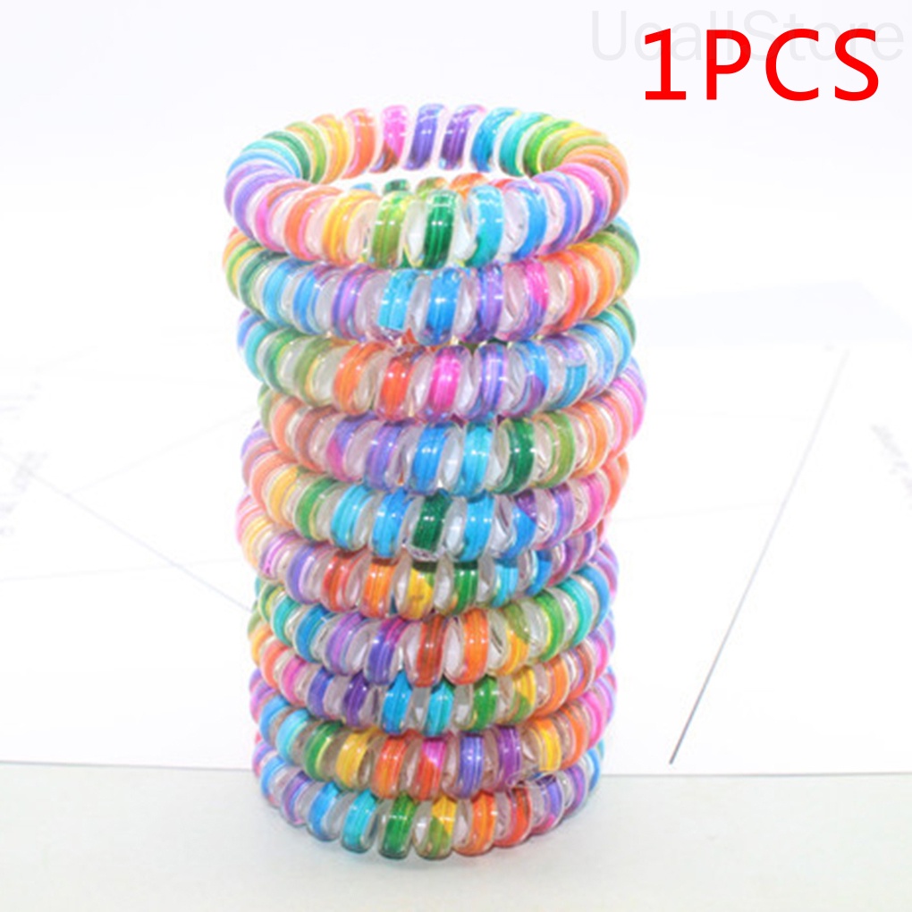 Dây Cột Tóc Lò Xo Co Giãn Màu Sắc Cầu Vồng Dành Cho Nữ Mã 1