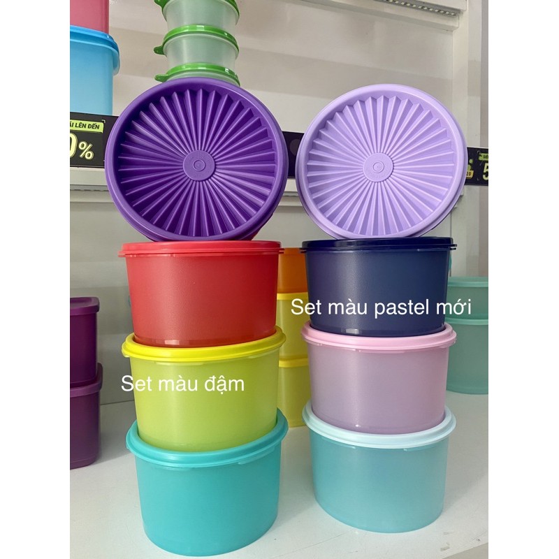 Set bộ hộp bảo quản thực phẩm Midi deco 4 hop 1 lit tupperware