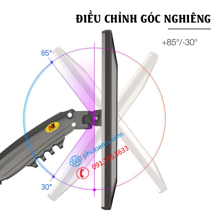 Giá Treo Màn Hình NB H100 22 - 35 Inch - Tay Treo Màn Hình Máy Tính H100 Chính Hãng NorthBayou [ Cao Cấp Hơn NB F80 ]