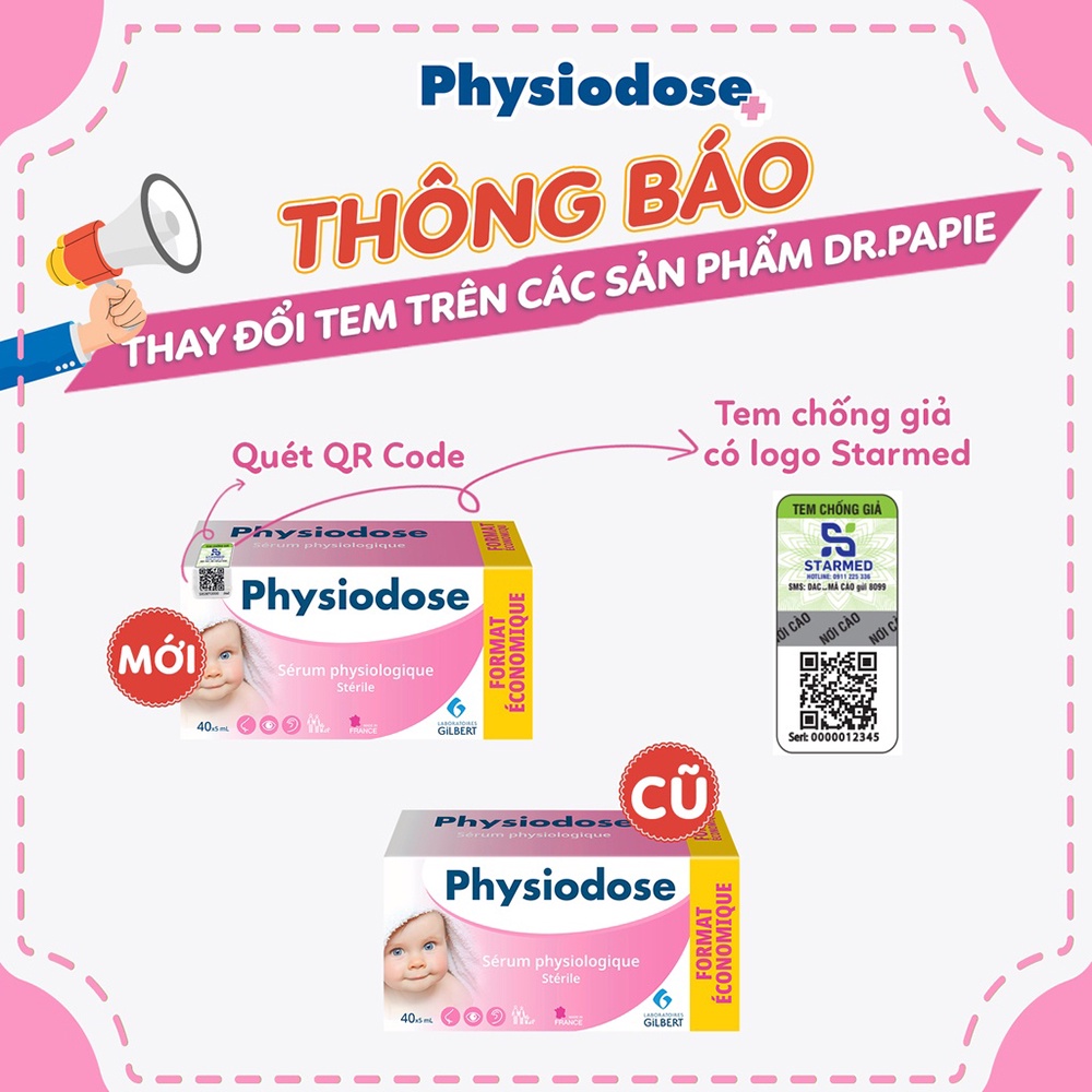 Nước Muối Sinh Lý Physiodose (Hộp 40 ống x 5ml)