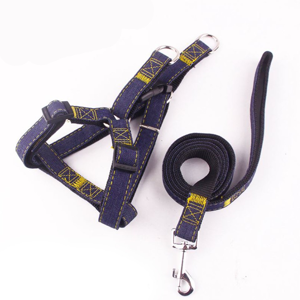 Dây Dắt Chó Đai Ngực Vải Bò (4 Size Lựa Chọn)
