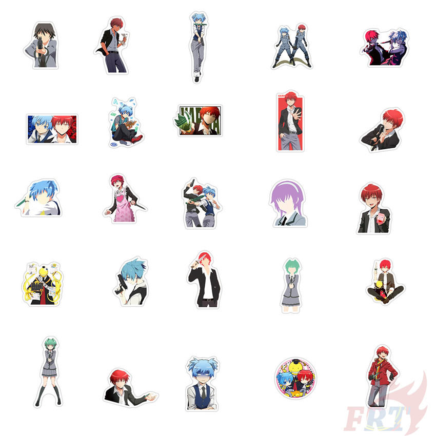 Set 50 nhãn dán họa tiết hoạt hình Assassination Classroom - Series 04 chống nước trang trí thủ công DIY