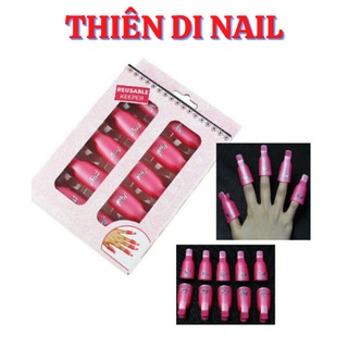 Kẹp nhựa ủ phá móng gel set 10 chiếc, kẹp ủ phá móng gel Thiên Di Nail