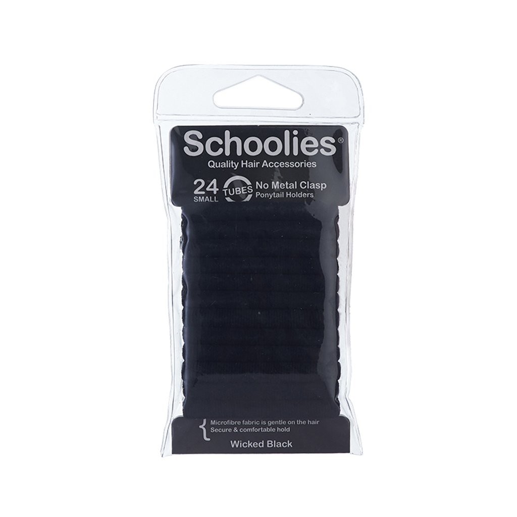 Bộ 24 dây cột tóc Tubes schoolies xanh dương đậm, đỏ đô, nâu đậm, đen, đỏ không mối nối kim loại,co giãn tốt,êm chân tóc