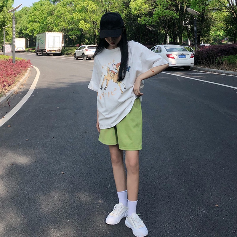 Quần Short Thể Thao Nữ Lưng Cao Dây Rút Thời Trang Hàn Quốc