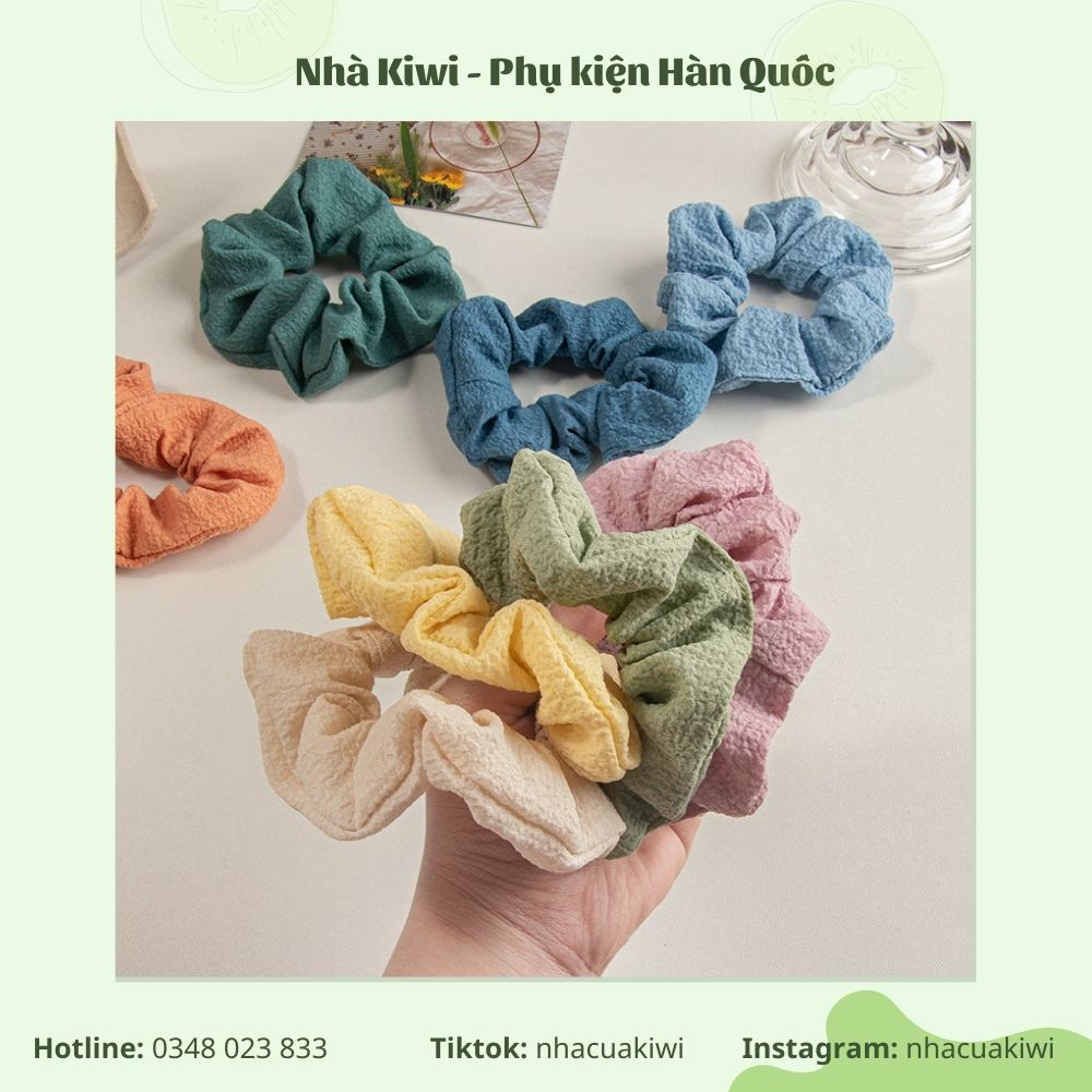 Cột tóc Scunchies vải nhiều mắc sắc phong cách cổ điển
