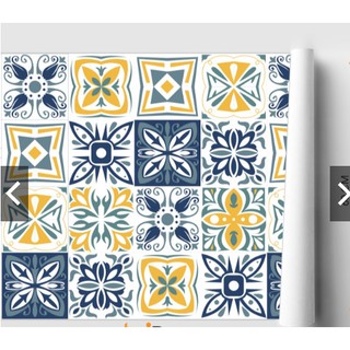 ViethomeDecor Brick Square Green yellow Tile Tranh dán tường
