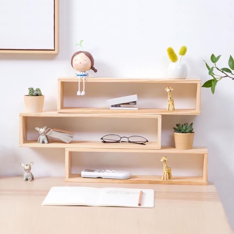 Kệ Decor hộp chữ nhật Gỗ Trang Trí Để Bàn, Để Đồ, Vật Dụng Nhỏ.kích thước 10x10x40 cm