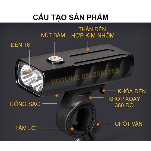 Đèn xe đạp chống nước, sáng tốt BX2