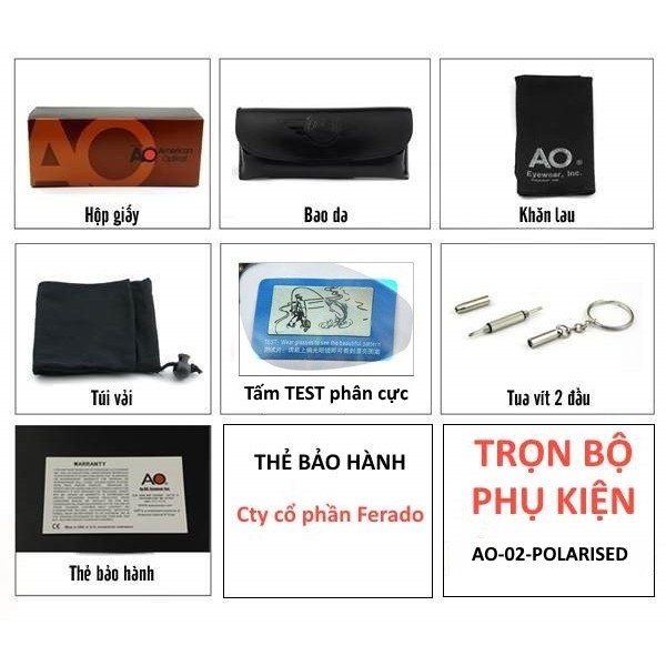 kính ao mắt phân cực gọng bạc