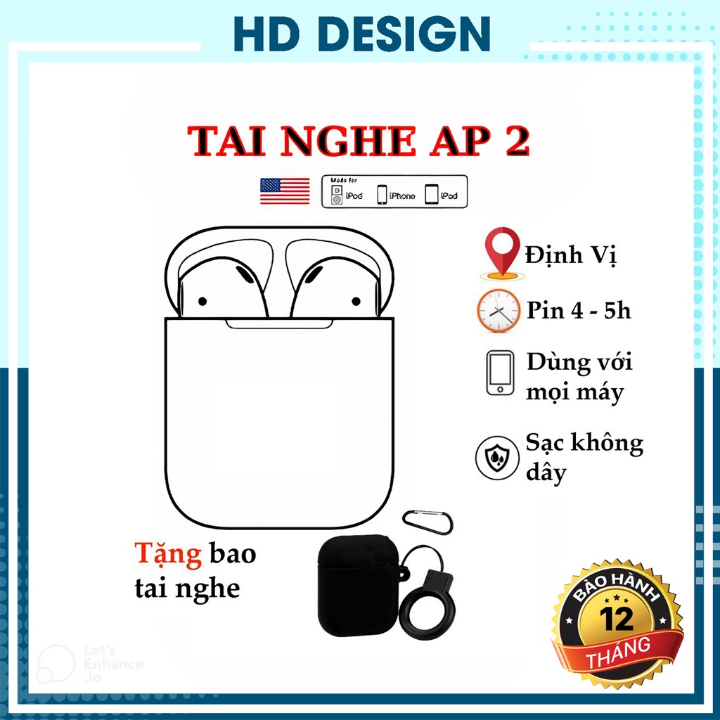 Tai Nghe Bluetooth Không Dây Đổi Tên,Tháo Tai Dừng Nhạc, Tự Động Kết Nối, Cảm Biến Nhạy, - BH 12 Tháng