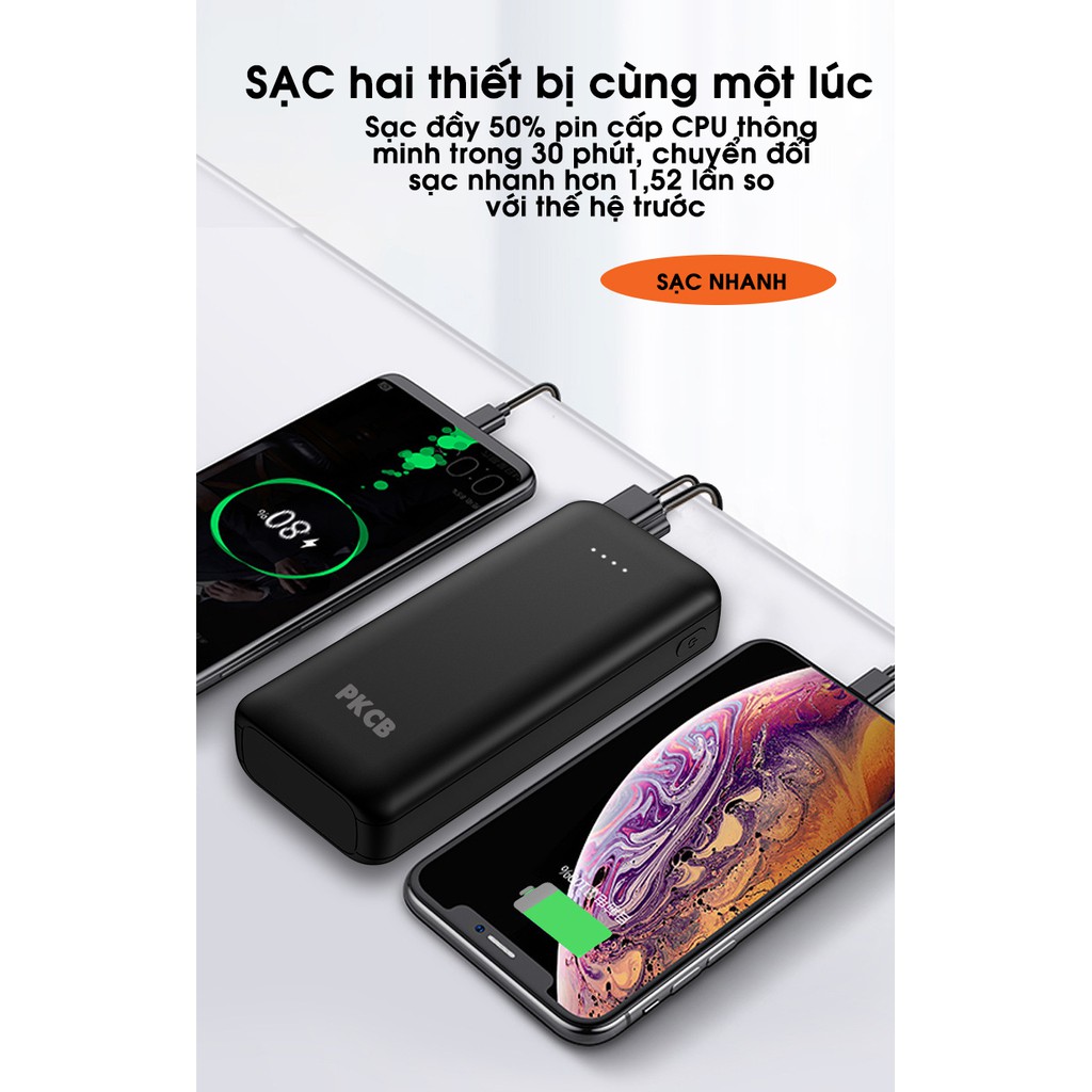 [Mã BMBAU50 giảm 7% đơn 99K] Pin sạc dự phòng dung lượng 12000mAh PKCB PF1004 - Hàng chính hãng