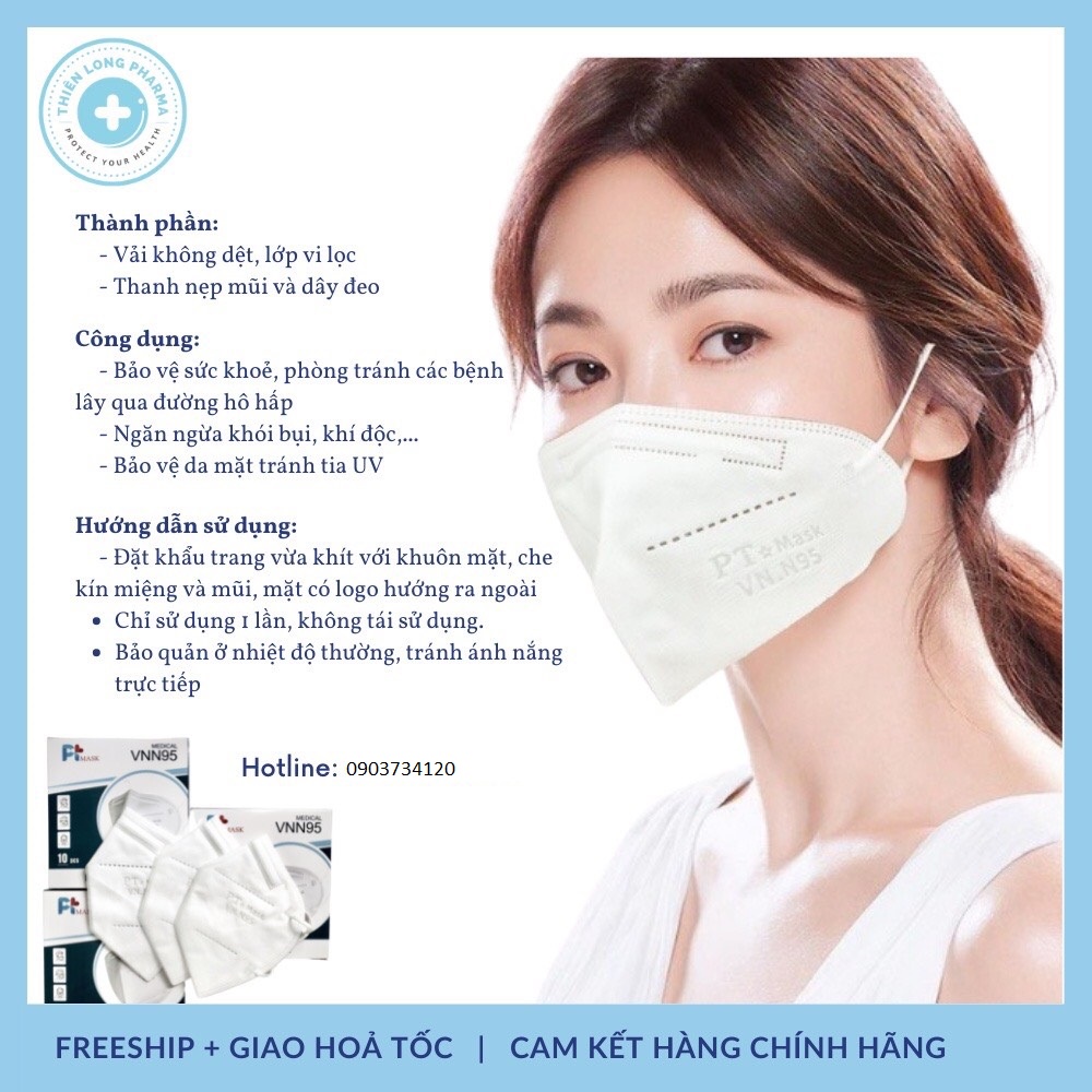 [Hộp 10 cái] Khẩu trang N95 chính hãng,công nghệ nhật bản, khẩu trang y tế 4 lớp, kháng khuẩn chống bụi siêu mịn