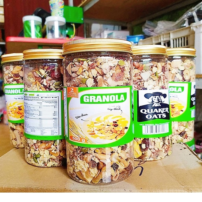 NGŨ CỐC HẠT GRANOLA SIÊU HẠT VÀ QUẢ 500gr - HẠT ĐIỀU, HẠNH NHÂN, XOÀI SẤY, DỪA KHÔ...