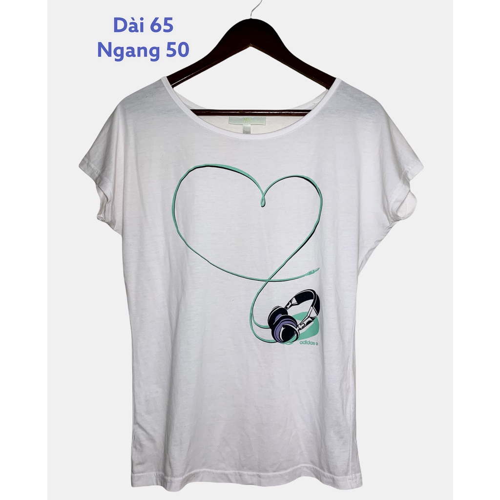 Áo thun ngắn tay cổ tròn tee hiệu ADIDAS NEO chính hãng secondhand - Áo phông ADIDAS NEO