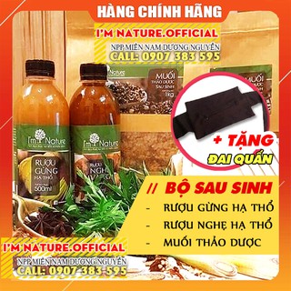 Combo Sau Sinh Muối Thảo Dược + Rượu Gừng & Nghệ Hạ Thổ 3 Năm + Tặng Đai